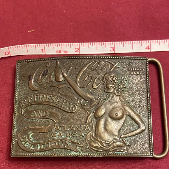 Tiffany Vintage Coca-Cola Artistic Bronze Belt Buckle - Picture 4 of 6